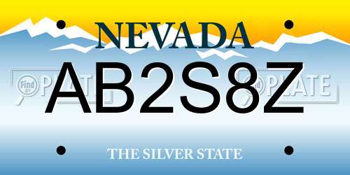 AB2S8Z Nevada License Plate