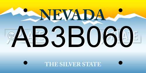 AB3B060 Nevada License Plate