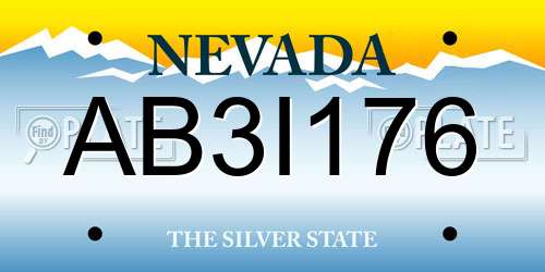 AB3I176 Nevada License Plate