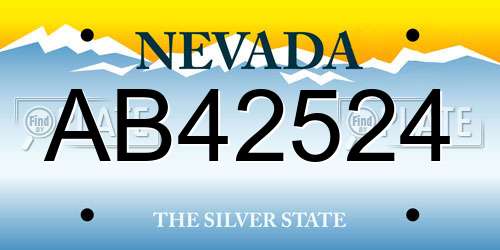 AB42524 Nevada License Plate