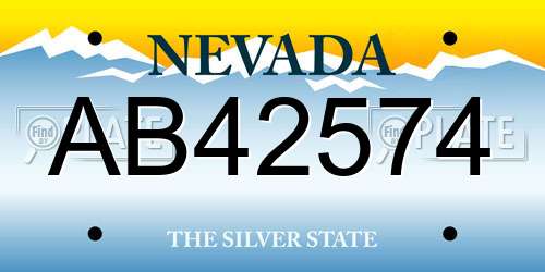 AB42574 Nevada License Plate