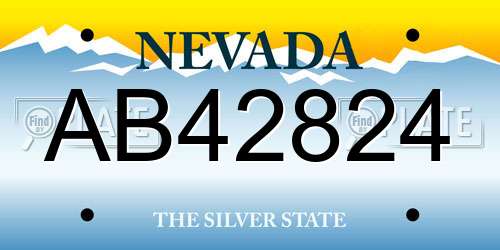 AB42824 Nevada License Plate