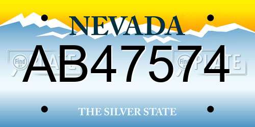 AB47574 Nevada License Plate