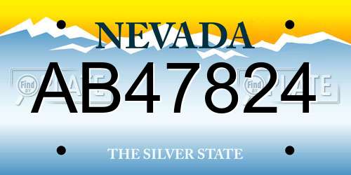 AB47824 Nevada License Plate