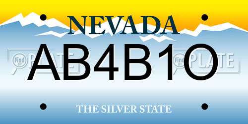 AB4B1O Nevada License Plate