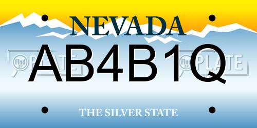 AB4B1Q Nevada License Plate