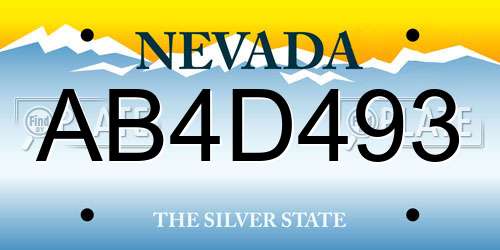 AB4D493 Nevada License Plate