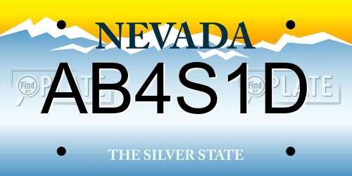 AB4S1D Nevada License Plate