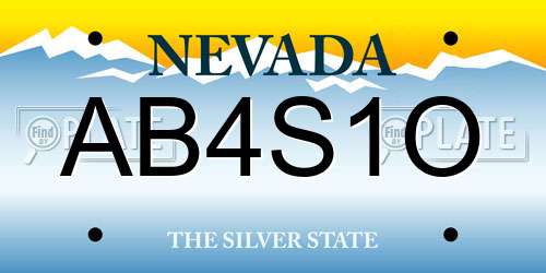 AB4S1O Nevada License Plate