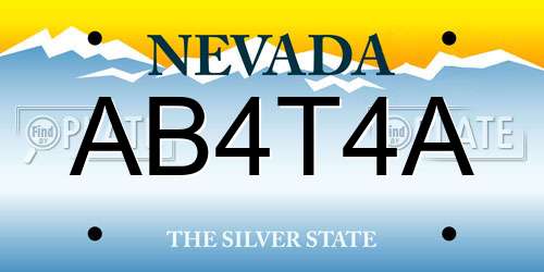 AB4T4A Nevada License Plate
