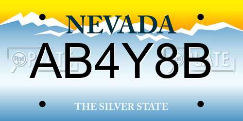 AB4Y8B Nevada License Plate