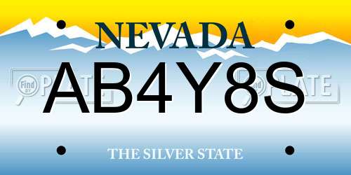 AB4Y8S Nevada License Plate