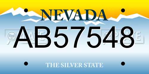 AB57548 Nevada License Plate