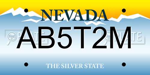 AB5T2M Nevada License Plate