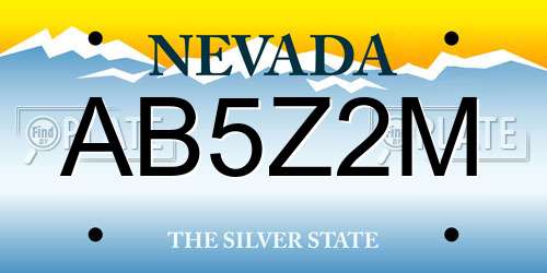 AB5Z2M Nevada License Plate