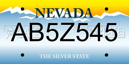 AB5Z545 Nevada License Plate
