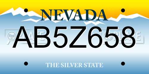 AB5Z658 Nevada License Plate