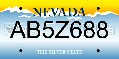 AB5Z688 Nevada License Plate