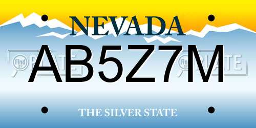 AB5Z7M Nevada License Plate