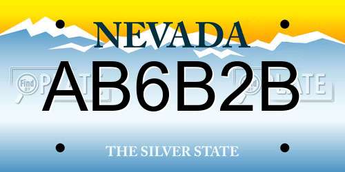 AB6B2B Nevada License Plate