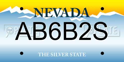 AB6B2S Nevada License Plate