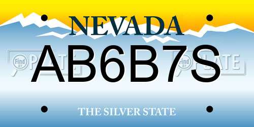 AB6B7S Nevada License Plate