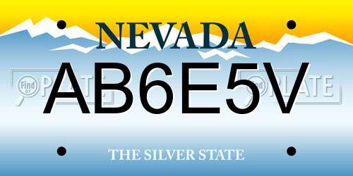 AB6E5V Nevada License Plate