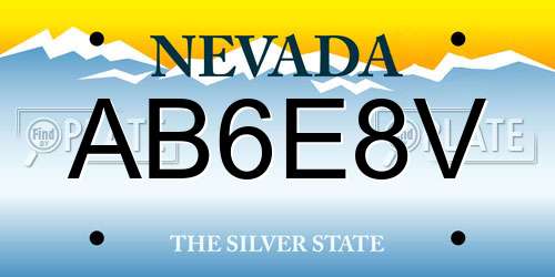 AB6E8V Nevada License Plate