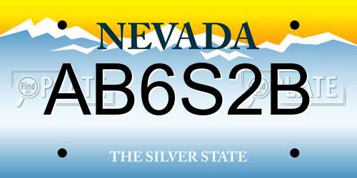 AB6S2B Nevada License Plate