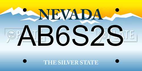AB6S2S Nevada License Plate