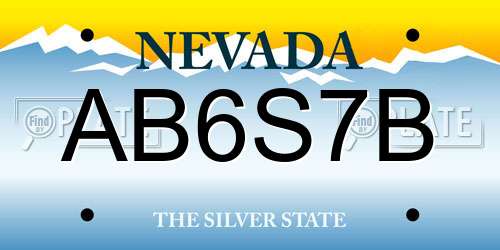 AB6S7B Nevada License Plate