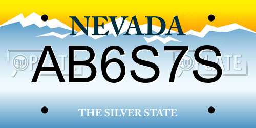 AB6S7S Nevada License Plate