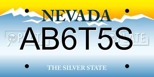 AB6T5S Nevada License Plate