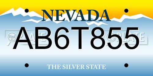 AB6T855 Nevada License Plate