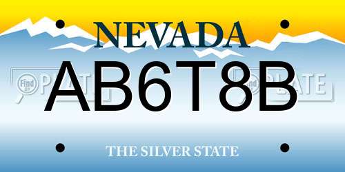 AB6T8B Nevada License Plate