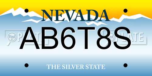 AB6T8S Nevada License Plate