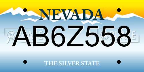 AB6Z558 Nevada License Plate