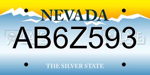 AB6Z593 Nevada License Plate