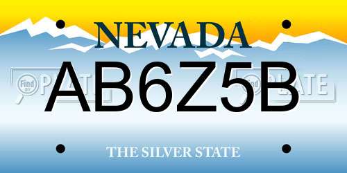 AB6Z5B Nevada License Plate