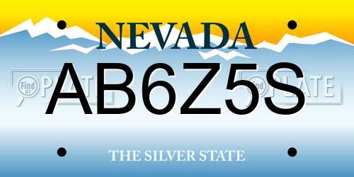 AB6Z5S Nevada License Plate