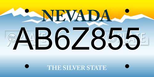 AB6Z855 Nevada License Plate