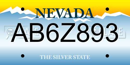AB6Z893 Nevada License Plate