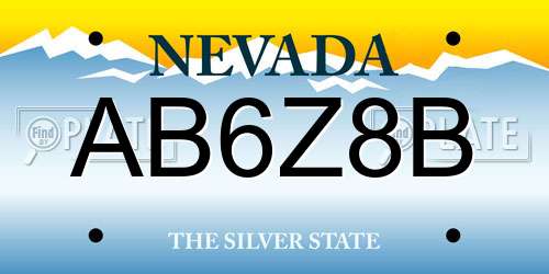 AB6Z8B Nevada License Plate