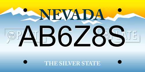 AB6Z8S Nevada License Plate