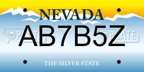 AB7B5Z Nevada License Plate