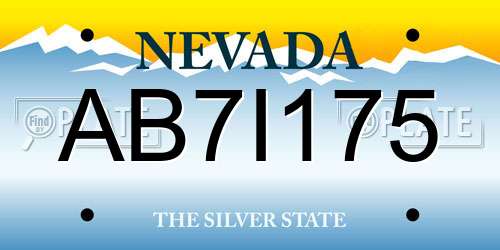 AB7I175 Nevada License Plate