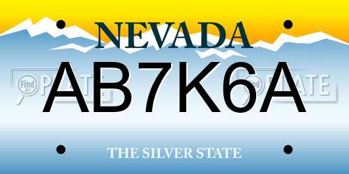 AB7K6A Nevada License Plate
