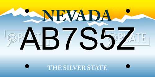 AB7S5Z Nevada License Plate