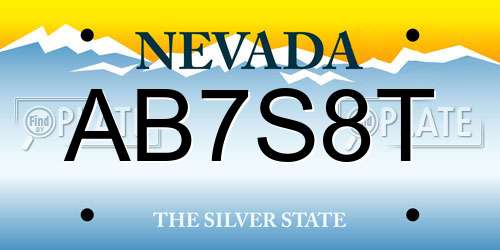 AB7S8T Nevada License Plate
