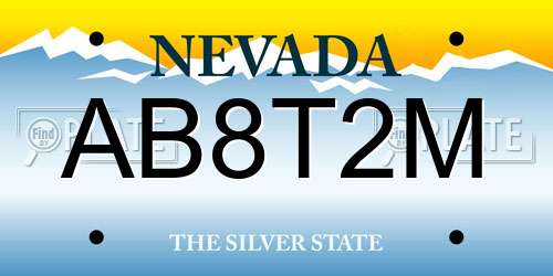 AB8T2M Nevada License Plate